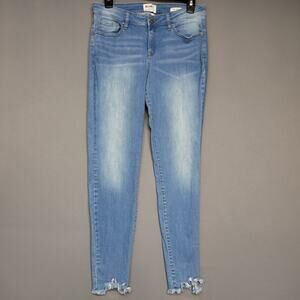 William Rast Skinny Ankle Jeans Womens Jrs 29 Blue Light Wash Chopped Raw Hem